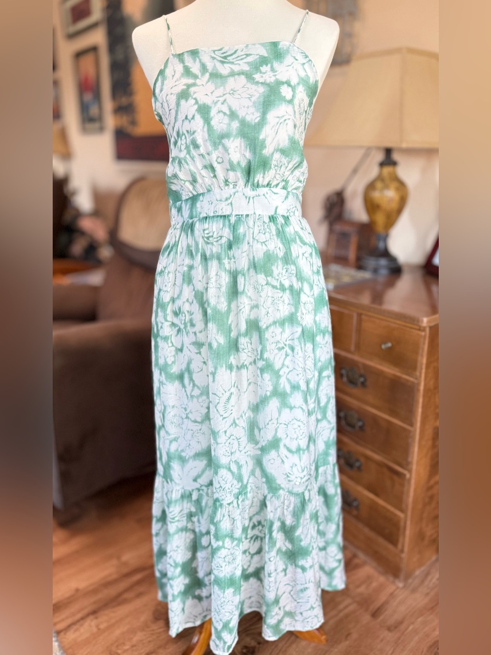 NEW Forest Green Floral Halter Maxi Dress - Picture 2 of 8